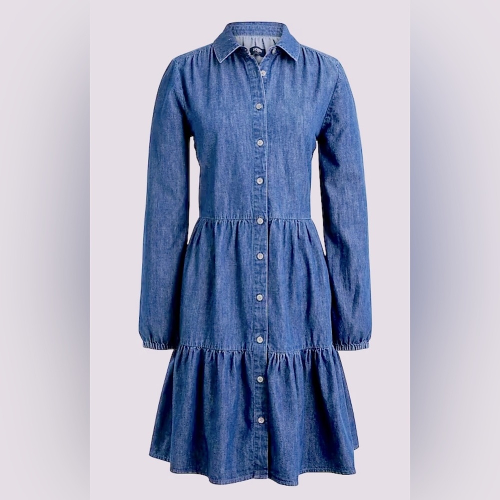 Chambray Denim Button Front Dress
